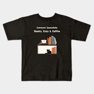 Coffee, Cats and books Kids T-Shirt